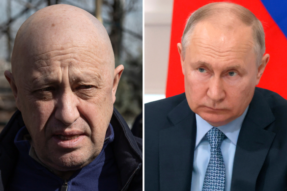 Yevgeny Prigozhin and Vladimir Putin.