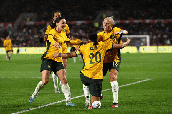 Scenes of jubilation from the Matildas’ friendly 2-0 win over England in Brentford, London.