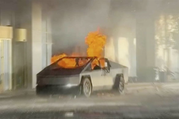 A Tesla Cybertruck exploded outside President-elect Donald Trump’s Las Vegas hotel early on January 1.  