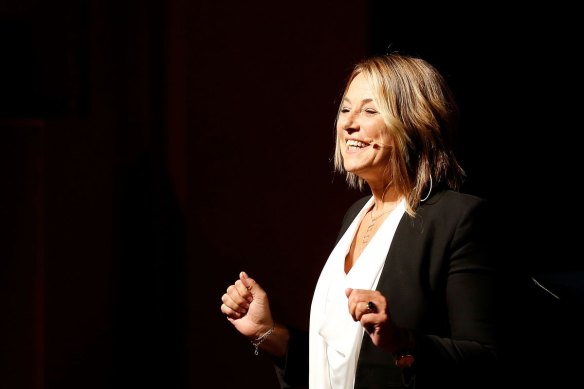 Esther Perel speaking at an event in 2019.
