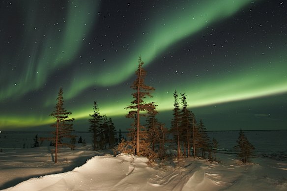 The Northern Lights in Churchill, Manitoba, Canada.
