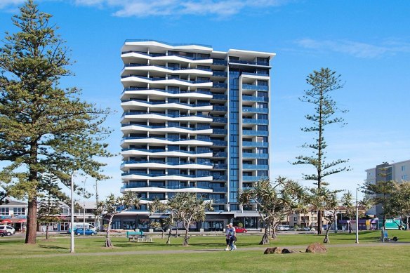 Alan Jones purchased an apartment in the Iconic Kirra Beach Resort in late 2019 for $2.3 million.
