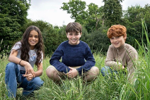 Arabella Stanton, Dominic McLaughlin (centre) and Alastair Stout, who will portray Hermione Granger, Harry Potter and Ron Weasley in the HBO series Harry Potter.