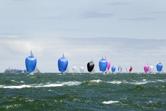 This year's Etchells Australian Championship was raced in all conditions, from serene to choppy.