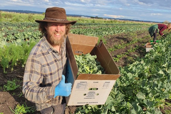 Koo Wee Rup farmer Paul Watzlaff from Thriving Foods Farm, pictured pre-coronavirus pandemic.