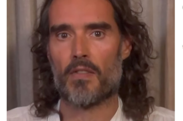 Russell Brand as he appeared on social media over the weekend.