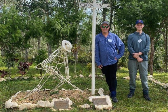 Paul Miller and 17-year-old son Aaron on the Kokoda Trail.