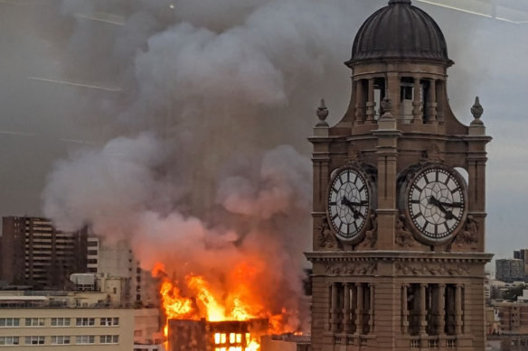 The building fire in Surry Hills.