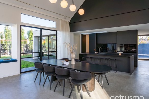 The home features polished concrete floors.