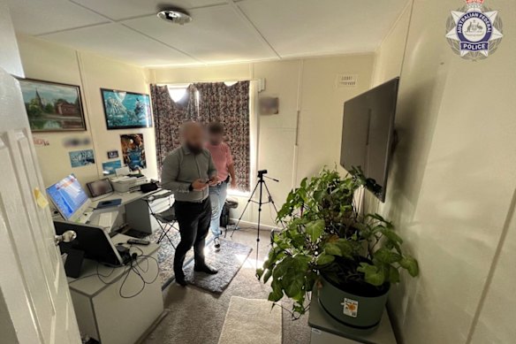 Police raiding Brooks’ home in early 2023.