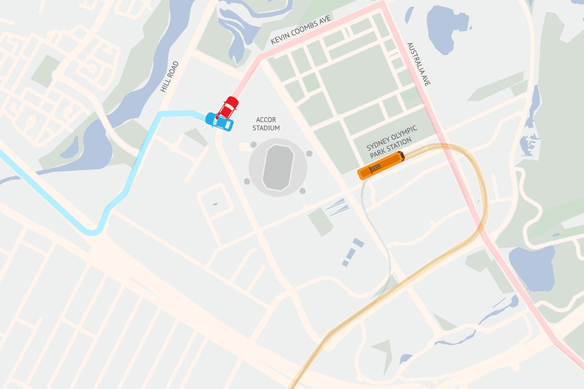 Which is the least worst way out of Sydney Olympic Park, train or car?