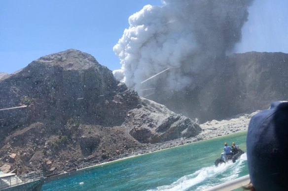 White Island moments after the blast.