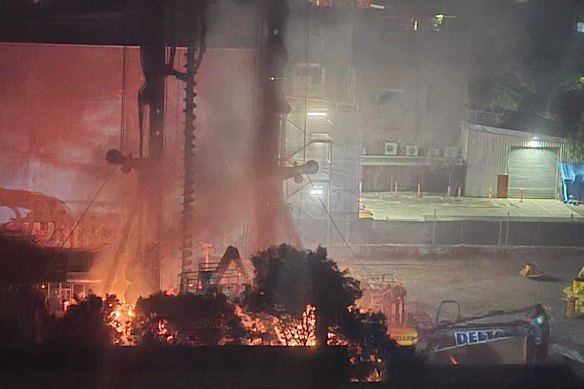Fire at a Southbank construction site in January.