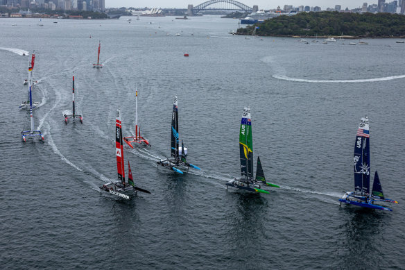 SailGP in Sydney Harbour.