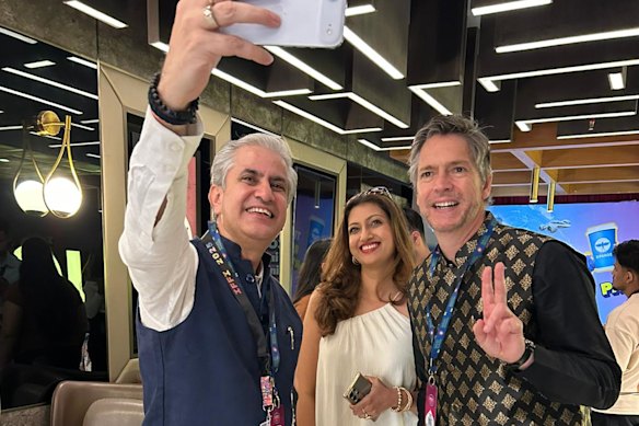 Lord Mayor Nick Reece poses for photos during his visit to India.