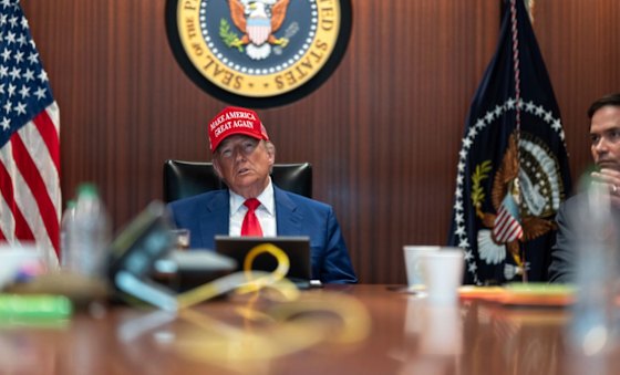 US President Donald Trump and Secretary of State Marco Rubio in the White House Situation Room during strikes on Iran’s nuclear facilities.
