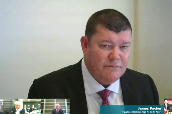 James Packer delivered his evidence to the Bergin inquiry from his yacht. 