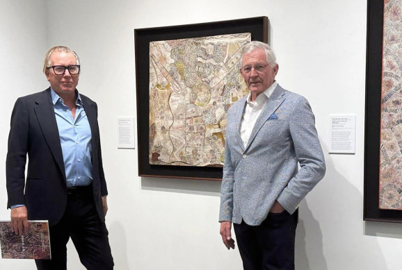 Klingender with John Wilkerson, a leading American collector of Aboriginal art, in New York in May.