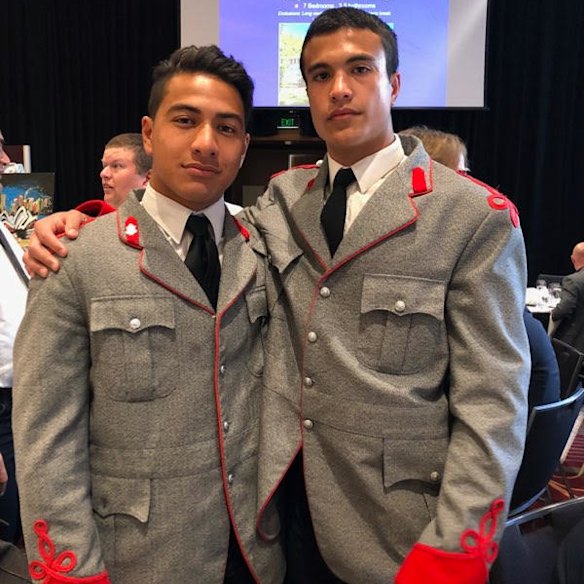 Parramatta’s Will Penisini and Joseph Suaalii at The King’s School.
