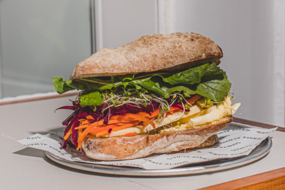 The salad sanga at Good Ways Deli, Redfern.