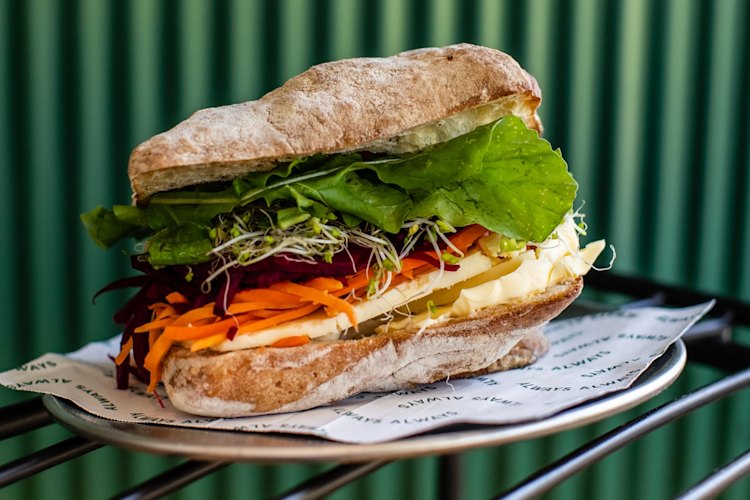The must-try salad sandwich at Good Ways Deli, Redfern.