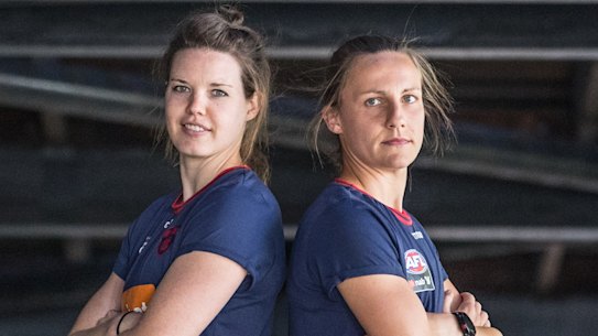 Demons stars Elise O'Dea (left) and Karen Paxman. 