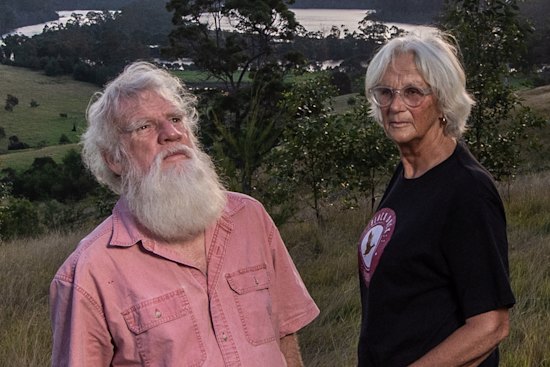 Pascoe and wife Lyn Harwood on their farm Yumburra, near Mallacoota in East Gippsland.