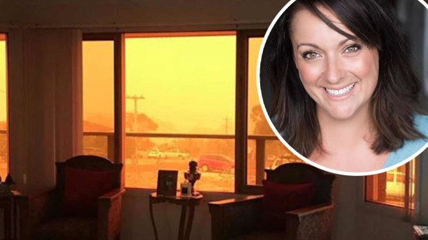 Comedian Celeste Barber posted an image of her mother-in-law's house at Eden on social media in her fundraising efforts for the Rural Fire Service.