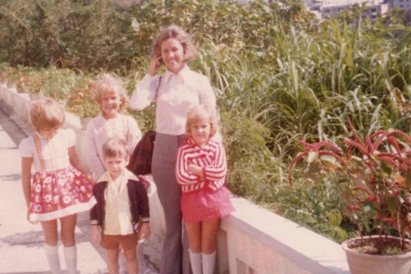  Sandra and the kids in Hong Kong, waiting for Sid’s arrival. “I have been having awful thoughts of someone falling overboard,”  Sandra wrote to her mother.