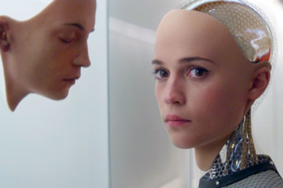 Alicia Vikander plays an AI who could pass as a real woman in Ex Machina.