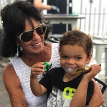 Gai Vieira and her grandson.