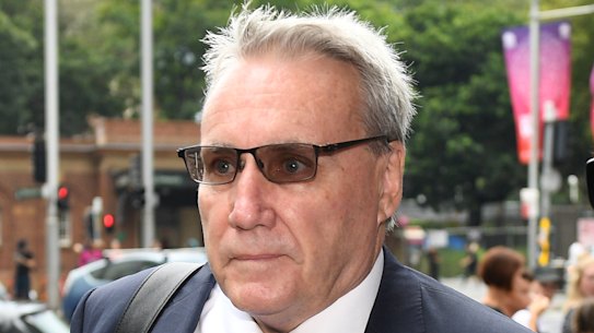 Michael Cranston arrives at the Downing Centre court in Sydney on Wednesday. 