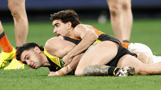 Charlie Cameron, of the Brisbane Lions, and GWS’s Toby Bedford were both suspended for three matches for tackling offences in round 18.