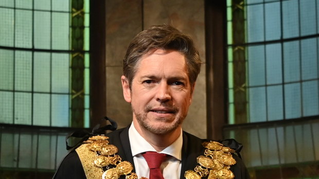 Nick Reece in his lord mayoral robes.