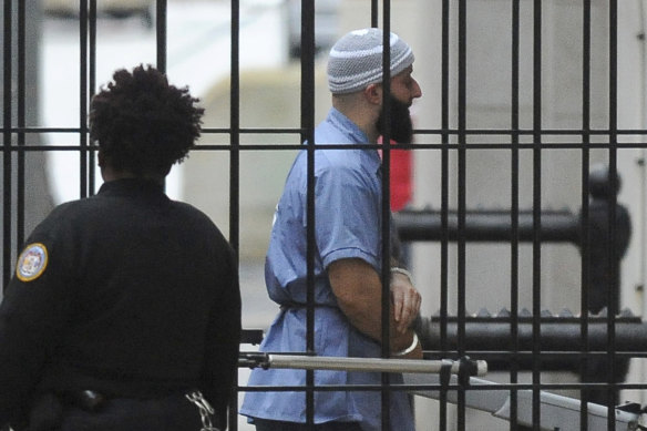 Adnan Syed enters Courthouse East prior to a hearing in Baltimore in 2016.