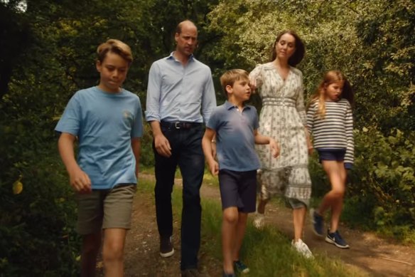 Kensington Palace released a video featuring Prince William, Princess Catherine and their children enjoying idyllic family activities, including playing cards with their grandparents.