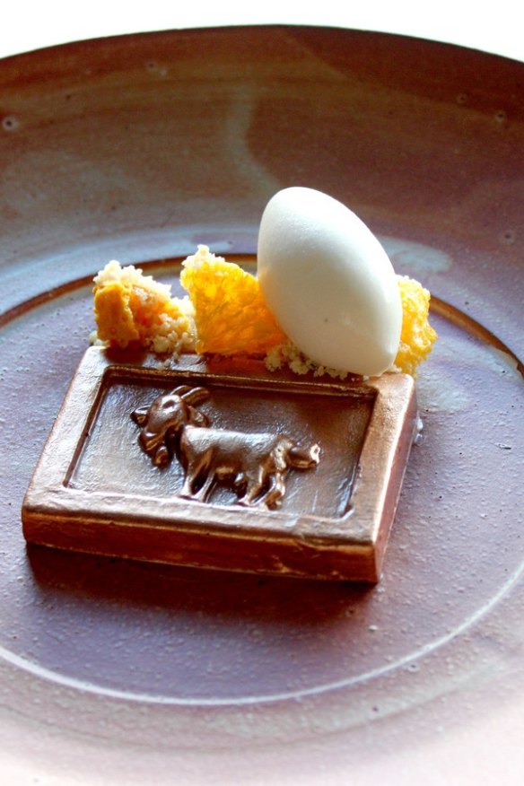 Goat’s curd dessert.