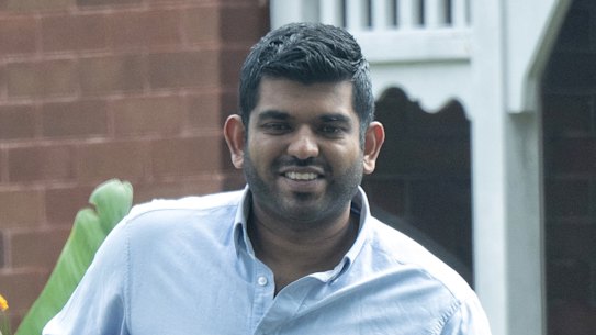 Sharangaran Maheswaran, a Strahfield councillor and former executive for property developer Jean Nassif, pictured on Friday.