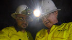 Wyloo boss Luca Giacovazzi  and Andrew Forrest inspect ore at one  of their nickel mines last July.