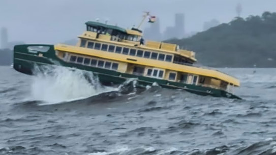 A second generation Emerald-class ferry undergoes testing near the entrance to Sydney Harbour in early March.