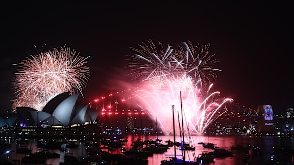 The 9pm fireworks as seen from Ms Macquarie’s Chair. 