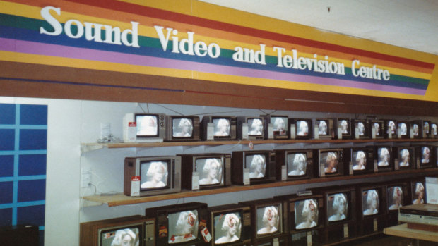The TV section in Myer Frankston in the 1980s.
