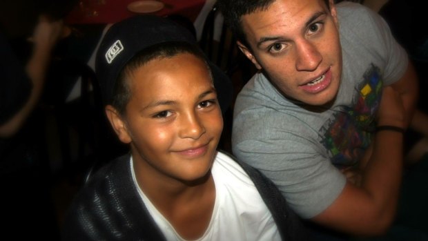 'We used to love him because he was so tough': Petaia as a youngster with Matt Toomua.