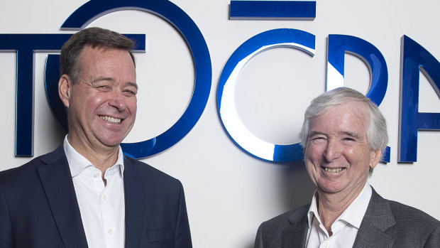 Aristocrat Leisure's chief executive Trevor Croker (left) and chairman Neil Chatfield have presided over the company's soaring stock price. 