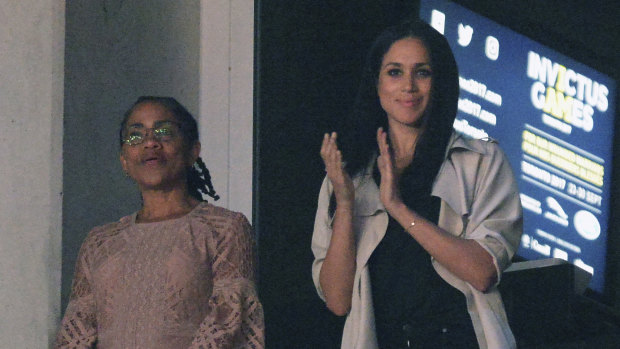 Meghan Markle, right, watches the closing ceremony of the Invictus Games with her mother  Ragland in Toronto, Canada, last year.