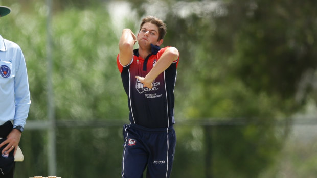 Jack Preddey bowling for Easts.