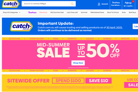 No Catch: The e-commerce site will stop selling at the end of April.
