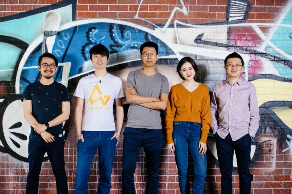 The founding team of Airwallex (from left): Max Li, Xijing Dai, Jack Zhang and Lucy Liu in 2017.