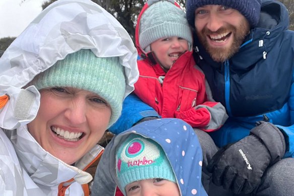 Julia Henry, husband Sam Edwards and their two youngest children 