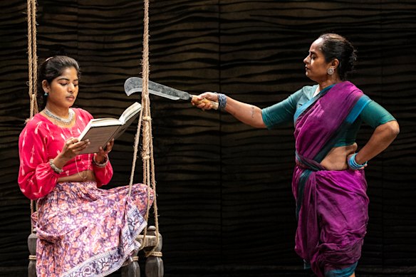 Radhika Mudaliyar and Nadie Kammallaweera play Isha and Nirmala in The Wrong Gods.